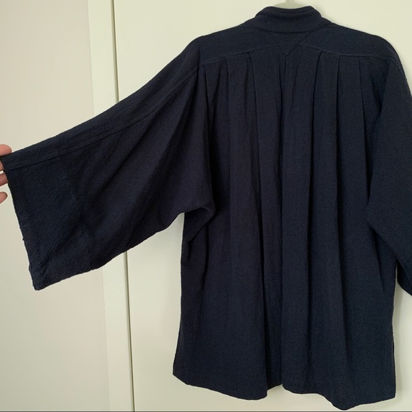 🚨SOLD Vintage Ink Blue Open Cotton Jacket - Picture 4 of 13